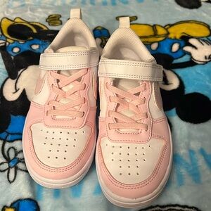 Girls size 12c Nike dunks pink and white worn twice
